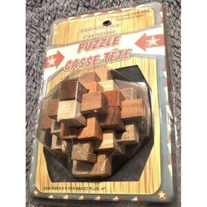 Wood Puzzle Mind Test Challenge Game Brain Bender Fun or Gift